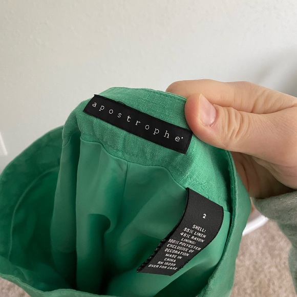 Vintage Green Hand Sewn Apostrophe Mid Skirt - Picture 3 of 3